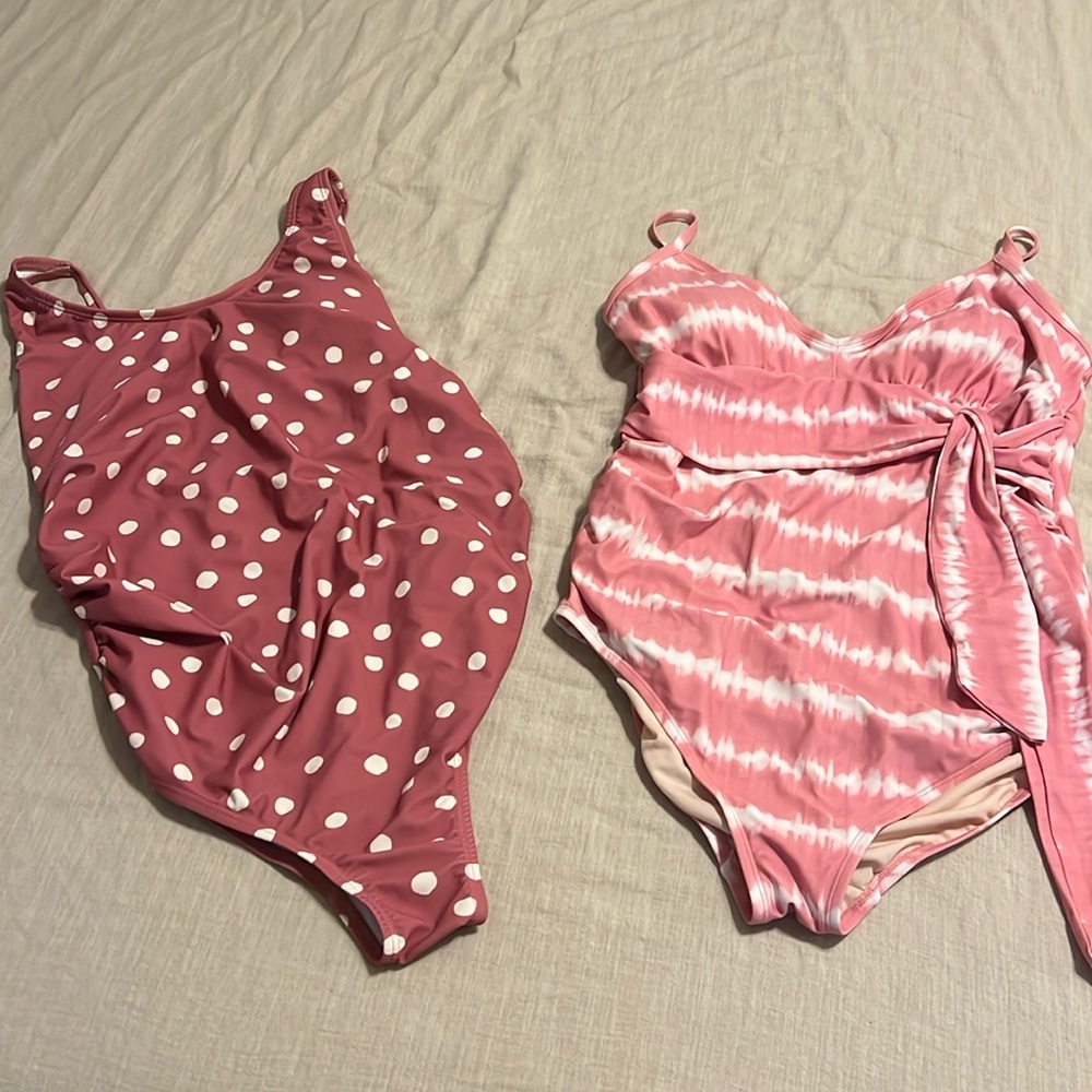 Pink Blush and Ingrid & Isabel maternity  swimsuits Large